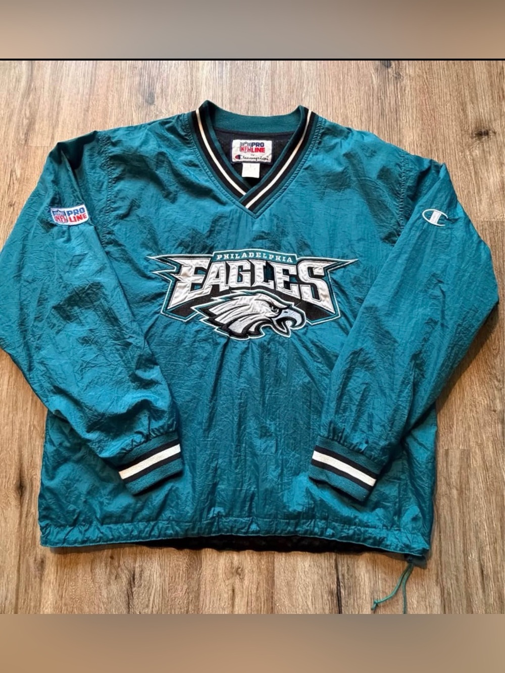 Vintage Champion Pro Line Philadelphia Eagles Pullover Jacket Reversible Mens